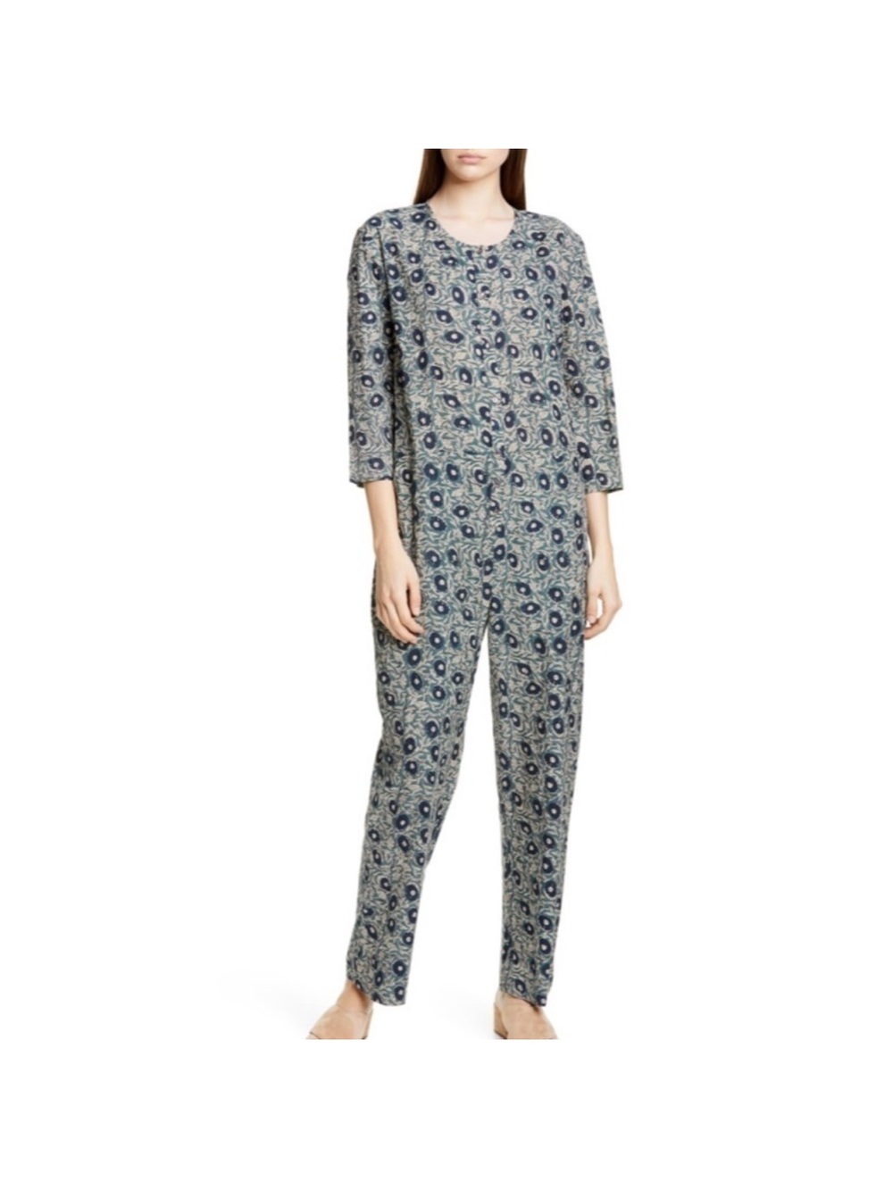 Sea New York "Lucia" floral print straight-leg jumpsuit, Size 12